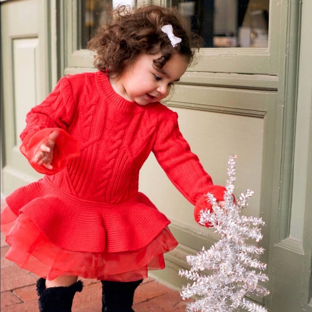 🎄 Red Sweater Dress ~ girls 🎅🏻